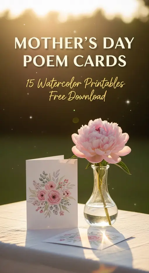 15 Watercolor Printable Mother’s Day Poem Cards — Free Download, No Etsy Needed