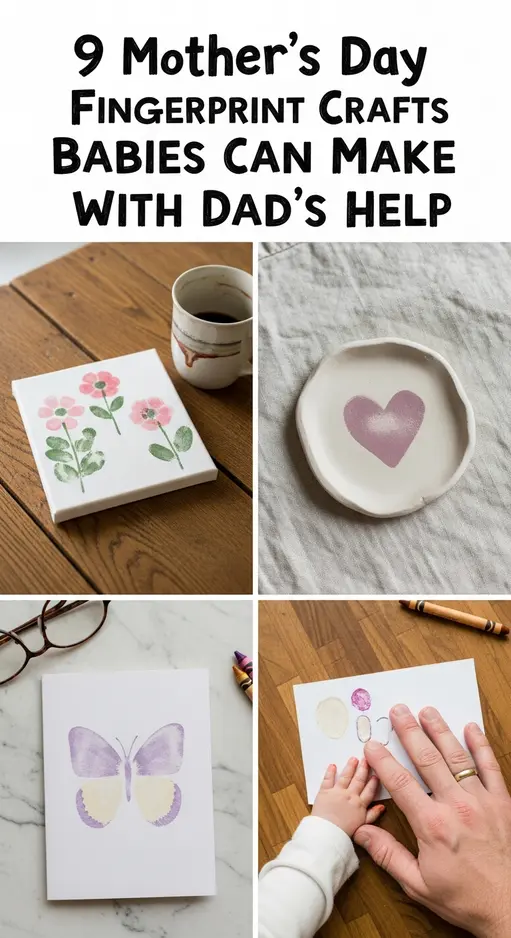 9 Mother’s Day Fingerprint Crafts Babies Can Make With Dad’s Help (Keepsakes She’ll Love Forever)