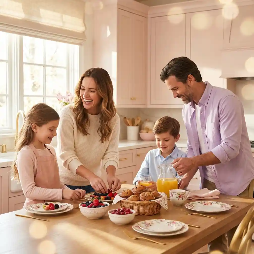 Delicious Mother's Day Food Ideas with family cooking together