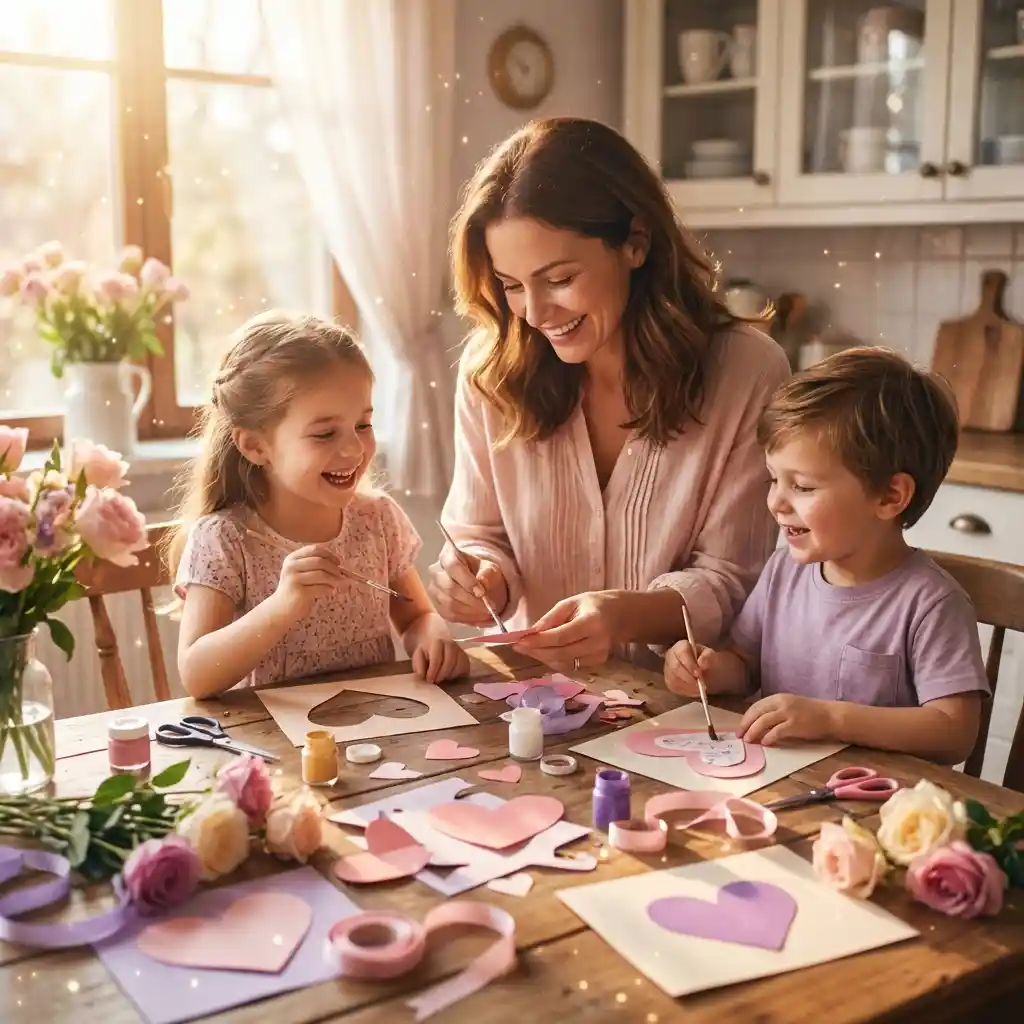 Easy Mother's Day Craft Ideas for kids with mom at home