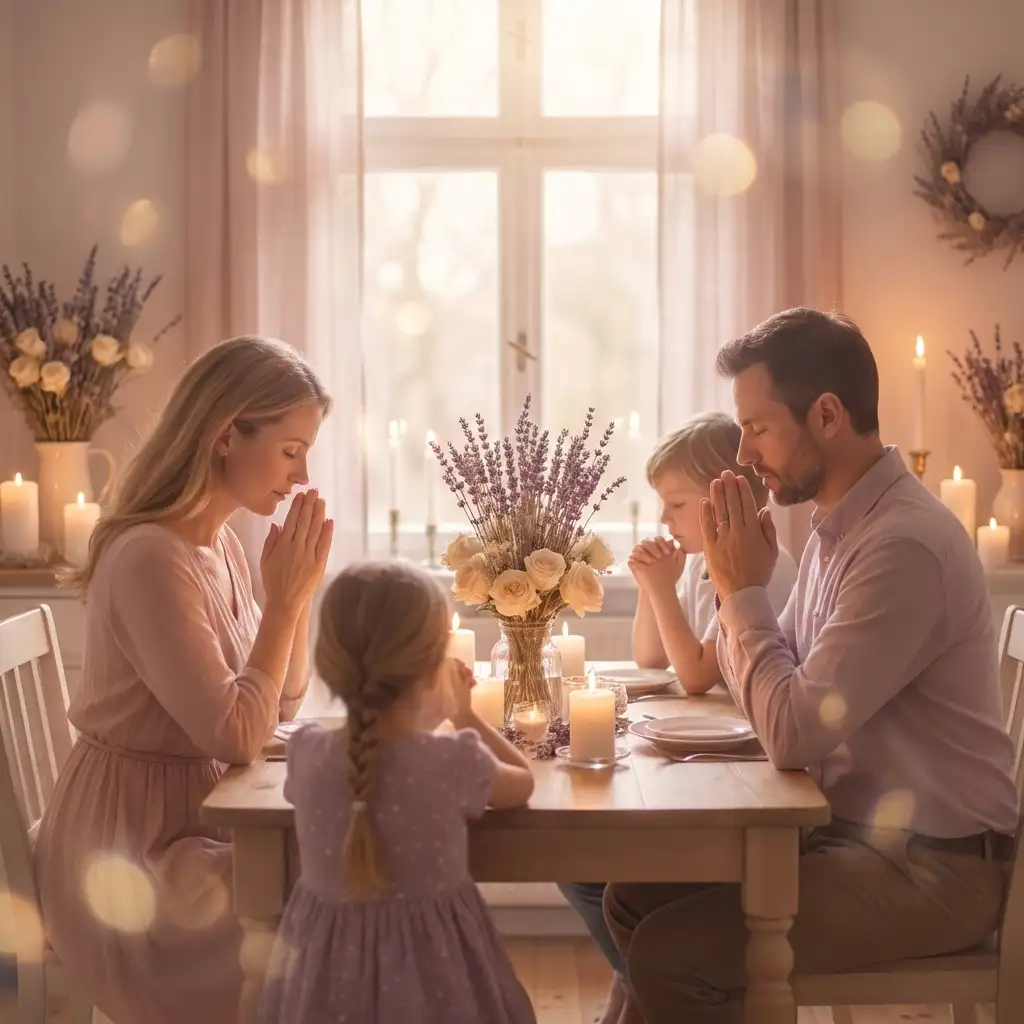 Mother's Day Prayers & Blessings with family praying together