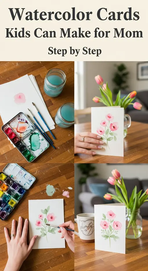 Watercolor Cards Kids Can Make for Mom Step by Step (No Art Skills Needed)