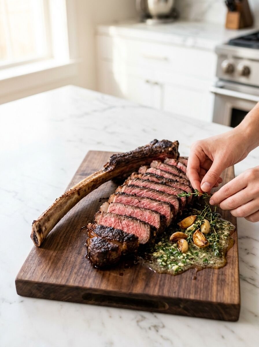 How to cook tomahawk steak indoors without smoking out the house. -