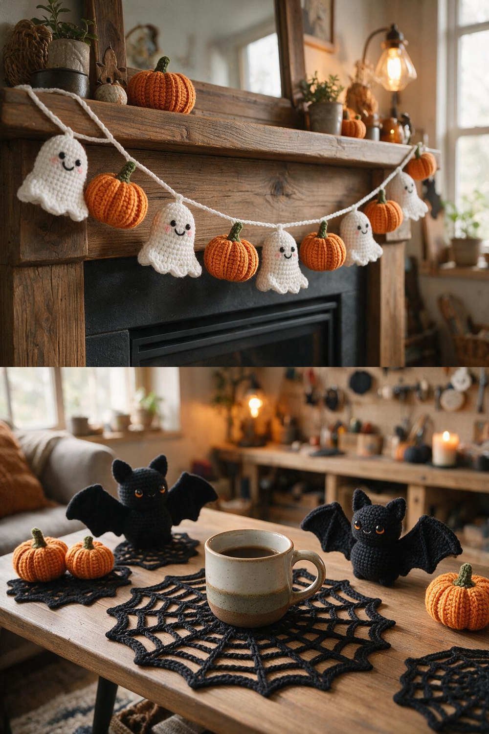25+ Cute Crochet Halloween Decorations (Free Patterns & DIYs!) 1 25+ Cute Crochet Halloween Decorations - Pinterest Pin Guide