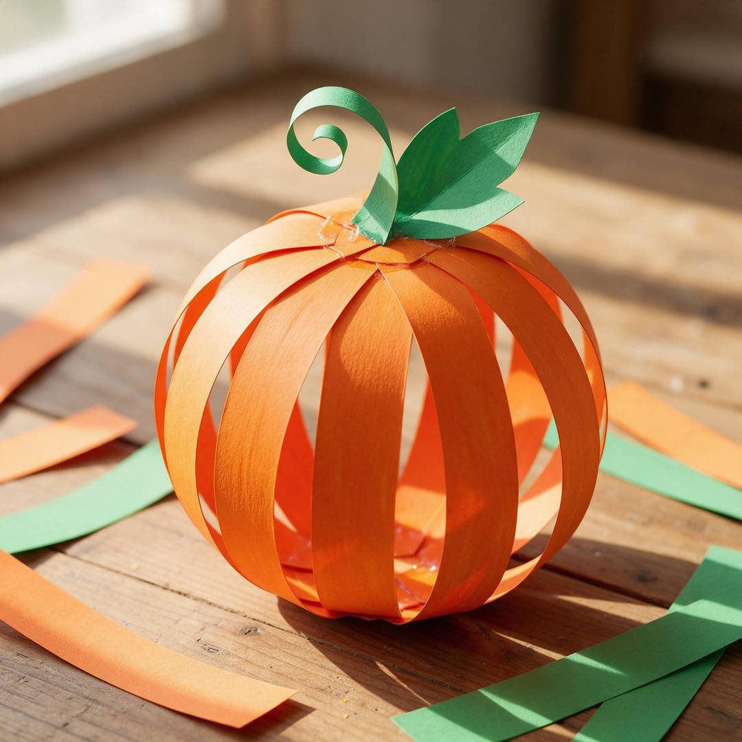 3D Strip Paper Jack-O'-Lantern Pumpkin