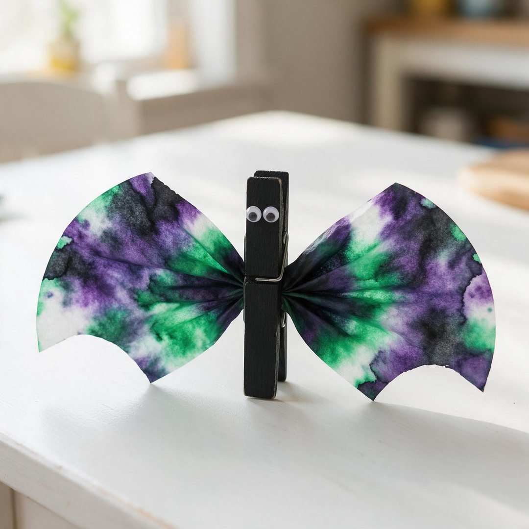 Tie-Dye Coffee Filter Clothespin Bat