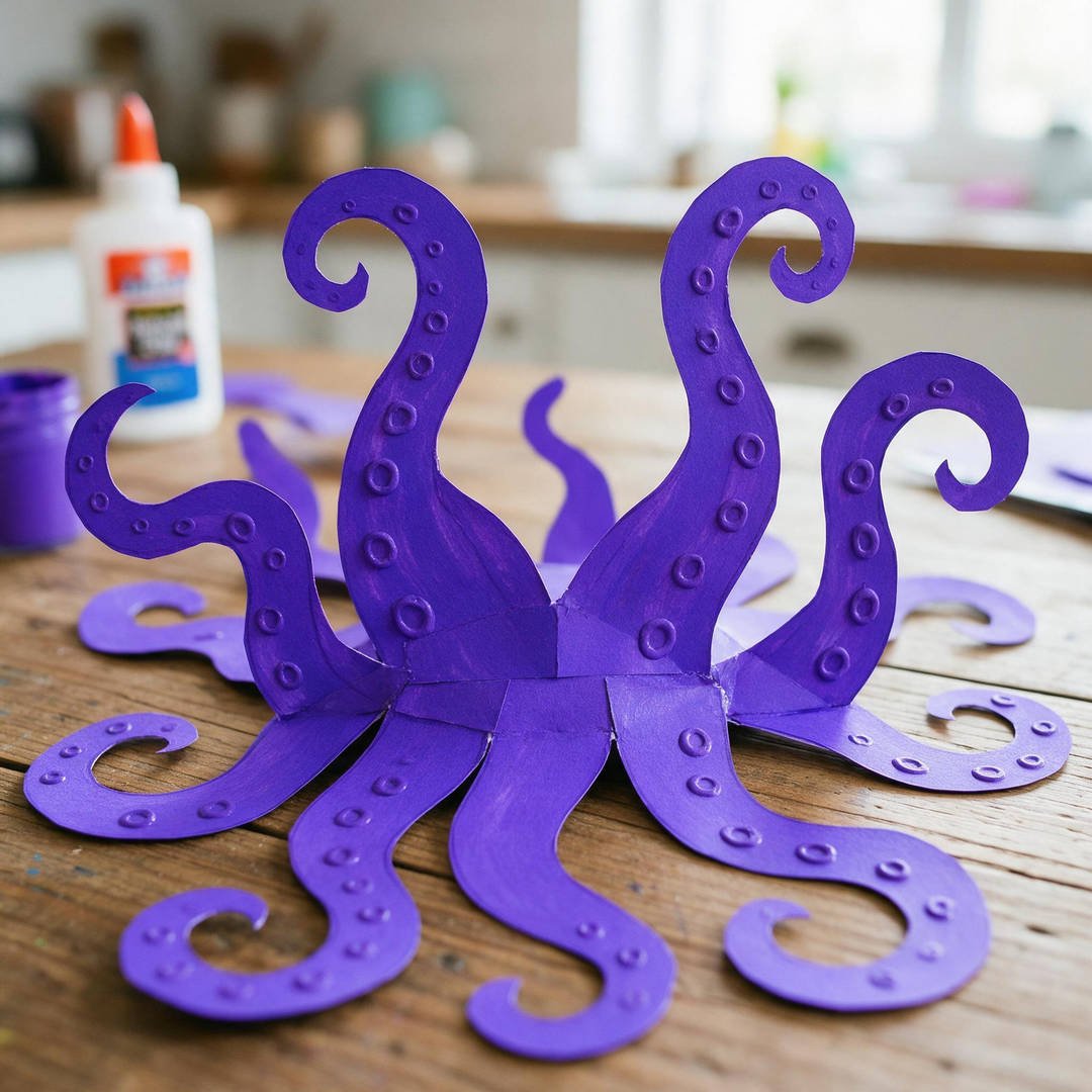 10 Spooky DIY Monster Slime Ideas for Eerie Halloween Fun 2 Eerie Purple Tentacle Monster Slime - Swirled royal purple fluffy slime sculpted into curling kraken tentacles on a wooden board