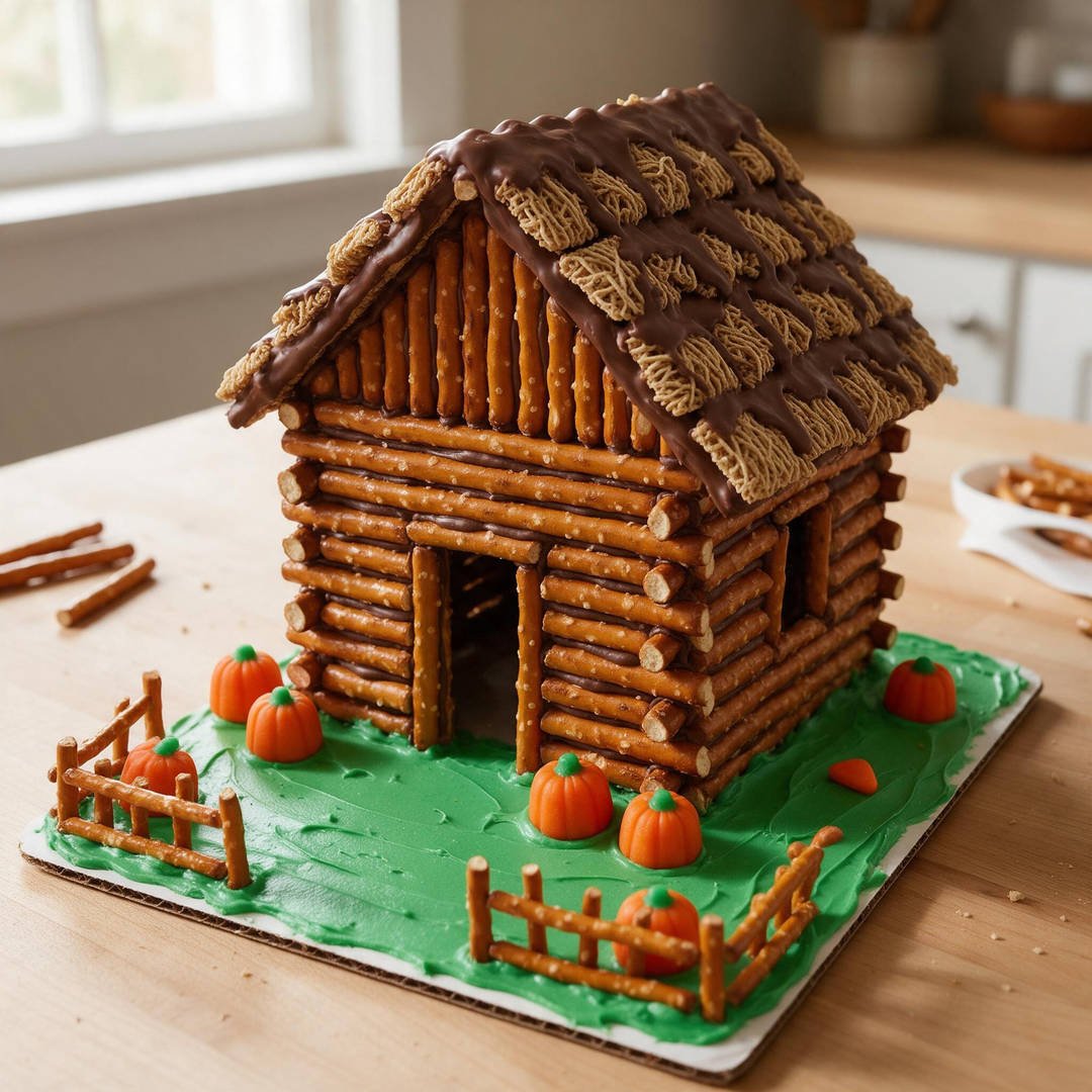 10 Spooky DIY Haunted Gingerbread Houses Kids Can Build 2 Witch's Pretzel Log Haunted Cabin