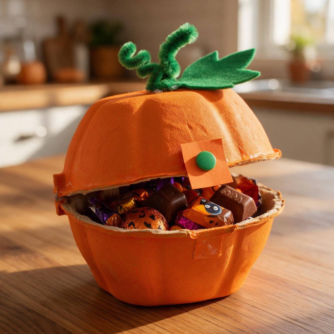 Miniature Egg Carton Pumpkin Treat Cup