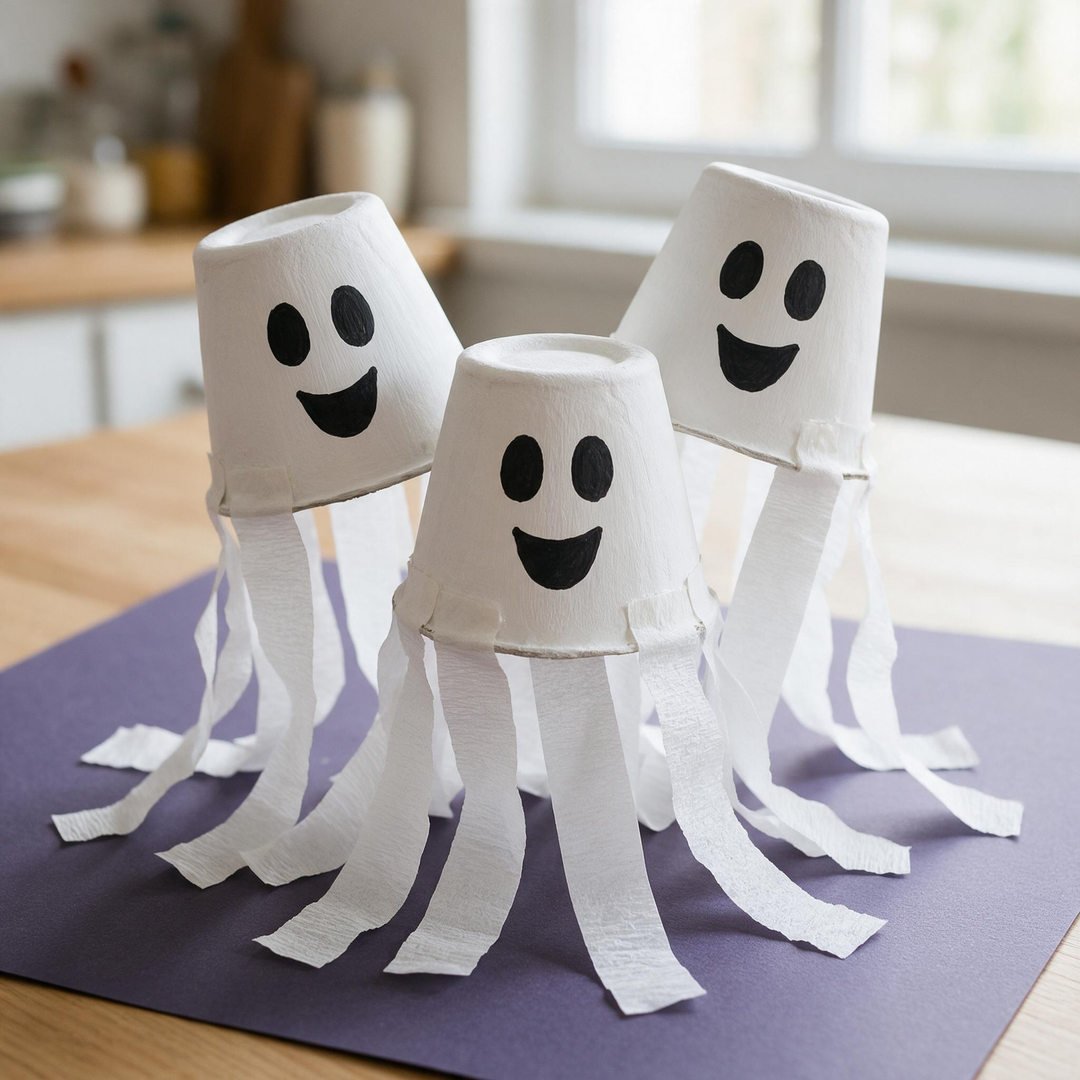 Floating Egg Carton White Ghost Trio