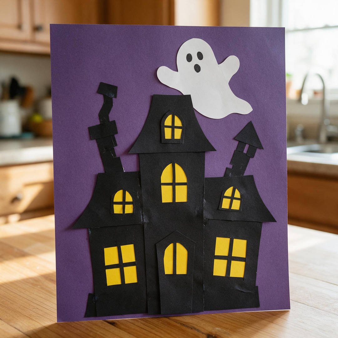 Spooky Cutout Haunted House Collage