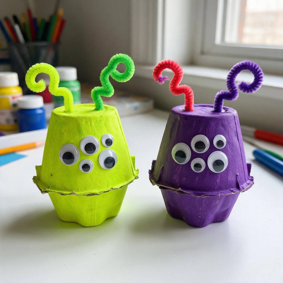 Silly Multi-Eyed Egg Carton Monster Crew