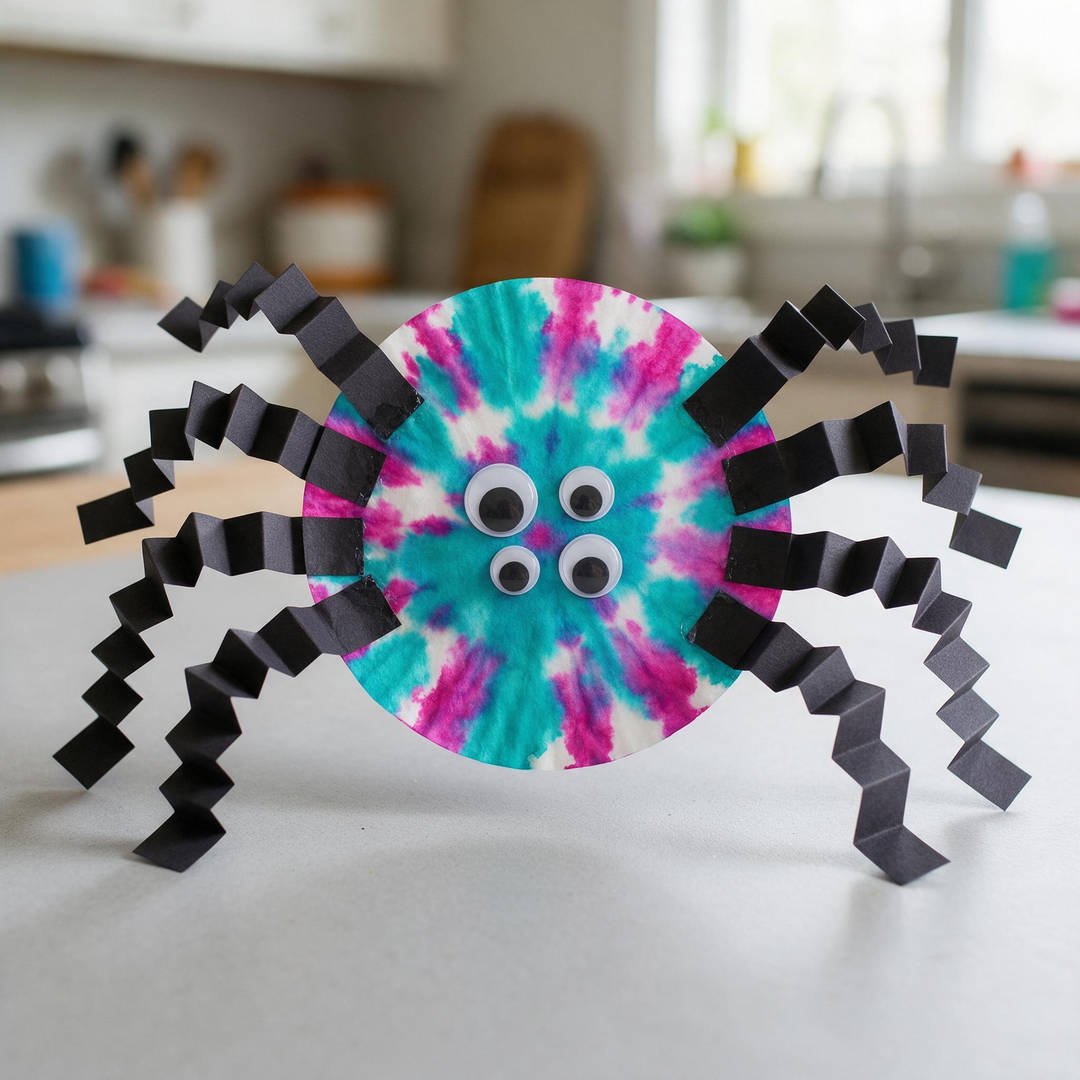 Tie-Dye Creepy Crawly Coffee Filter Spider
