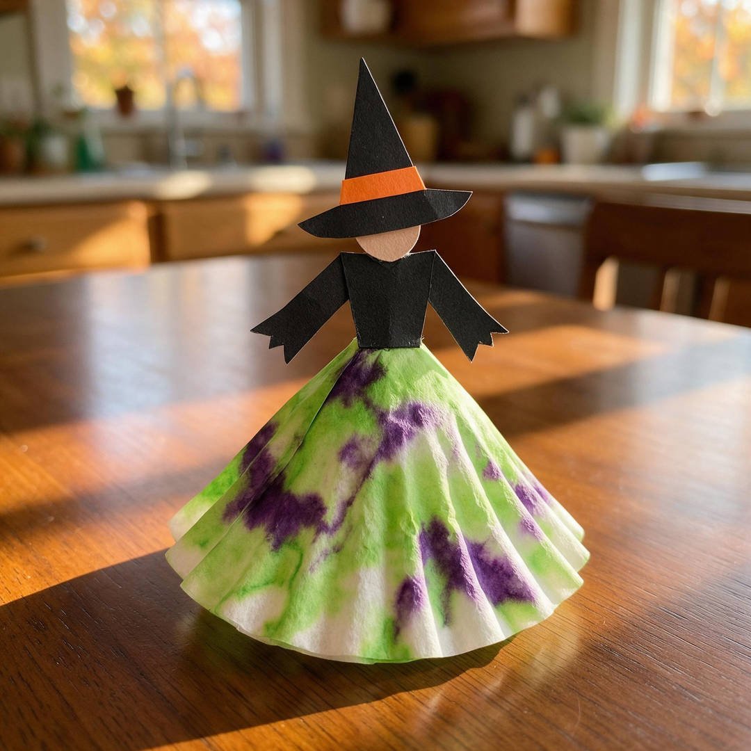 Whimsical Watercolor Witch with Filter Skirt