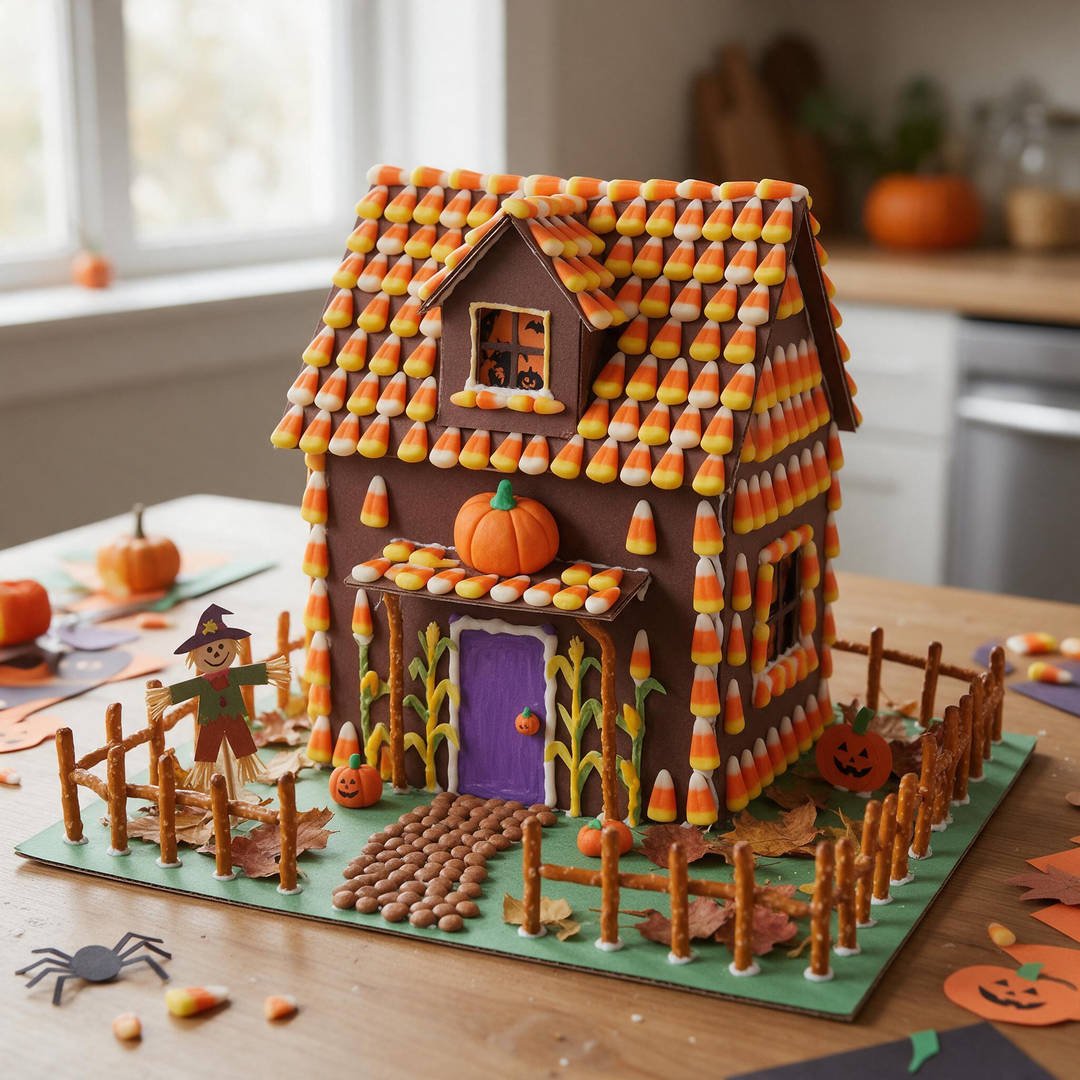 10 Spooky DIY Haunted Gingerbread Houses Kids Can Build 8 Candy Corn Haunted Farmhouse