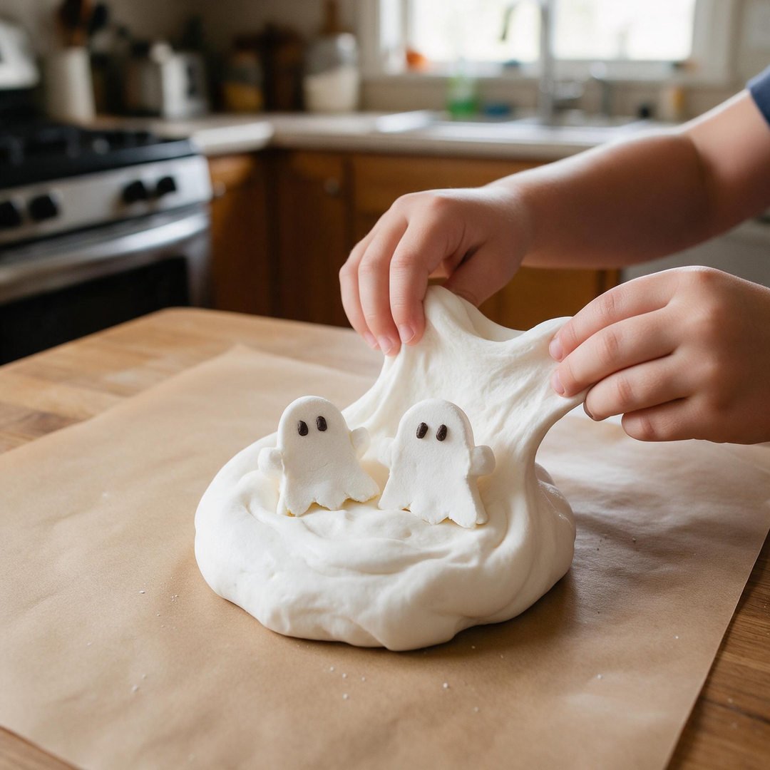 10 Fun Halloween Sensory Activities for Toddlers (Taste-Safe) 8 Fluffy Marshmallow Ghost Dough