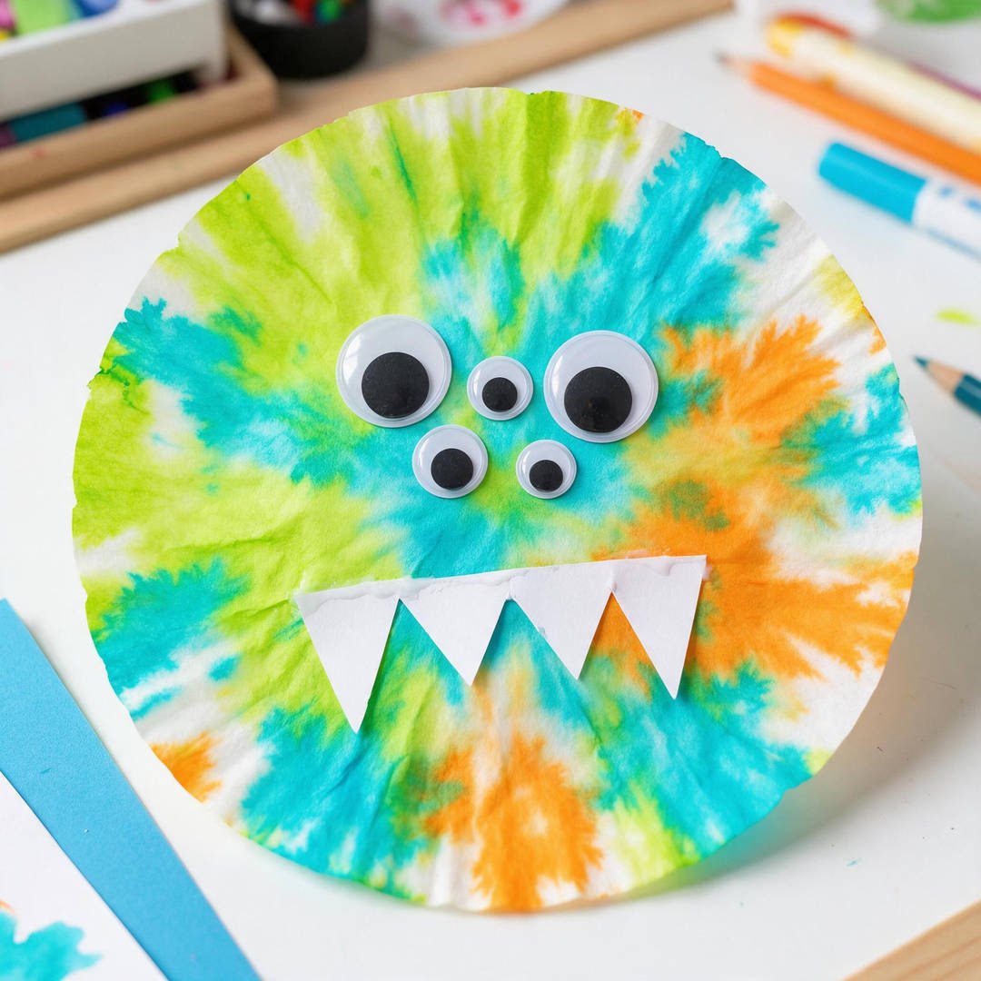Fuzzy Eyed Coffee Filter Monster Suncatchers