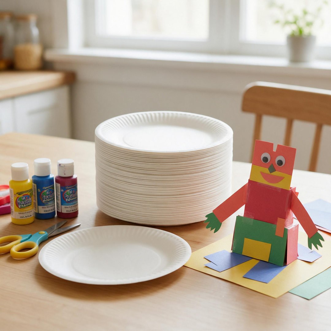 Amazon Basics Uncoated 9-Inch White Paper Plates