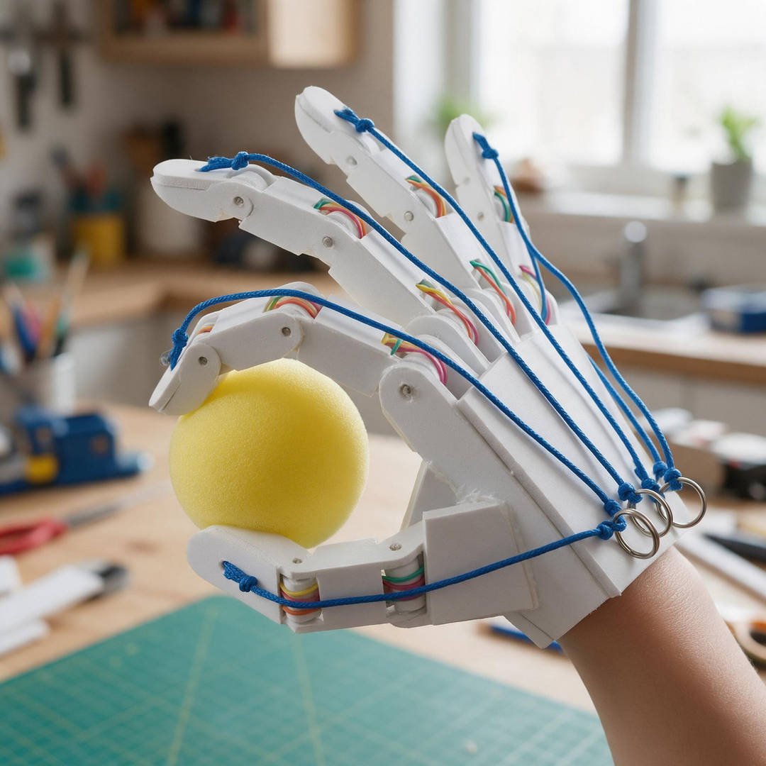 10 Moving Skeleton Hand Paper Crafts for Spooky STEM Fun 9 Foam Board 3D Bionic Gripper Hand - Rigid white foam board mechanical hand with rubber band recoil hinges and finger ring controls