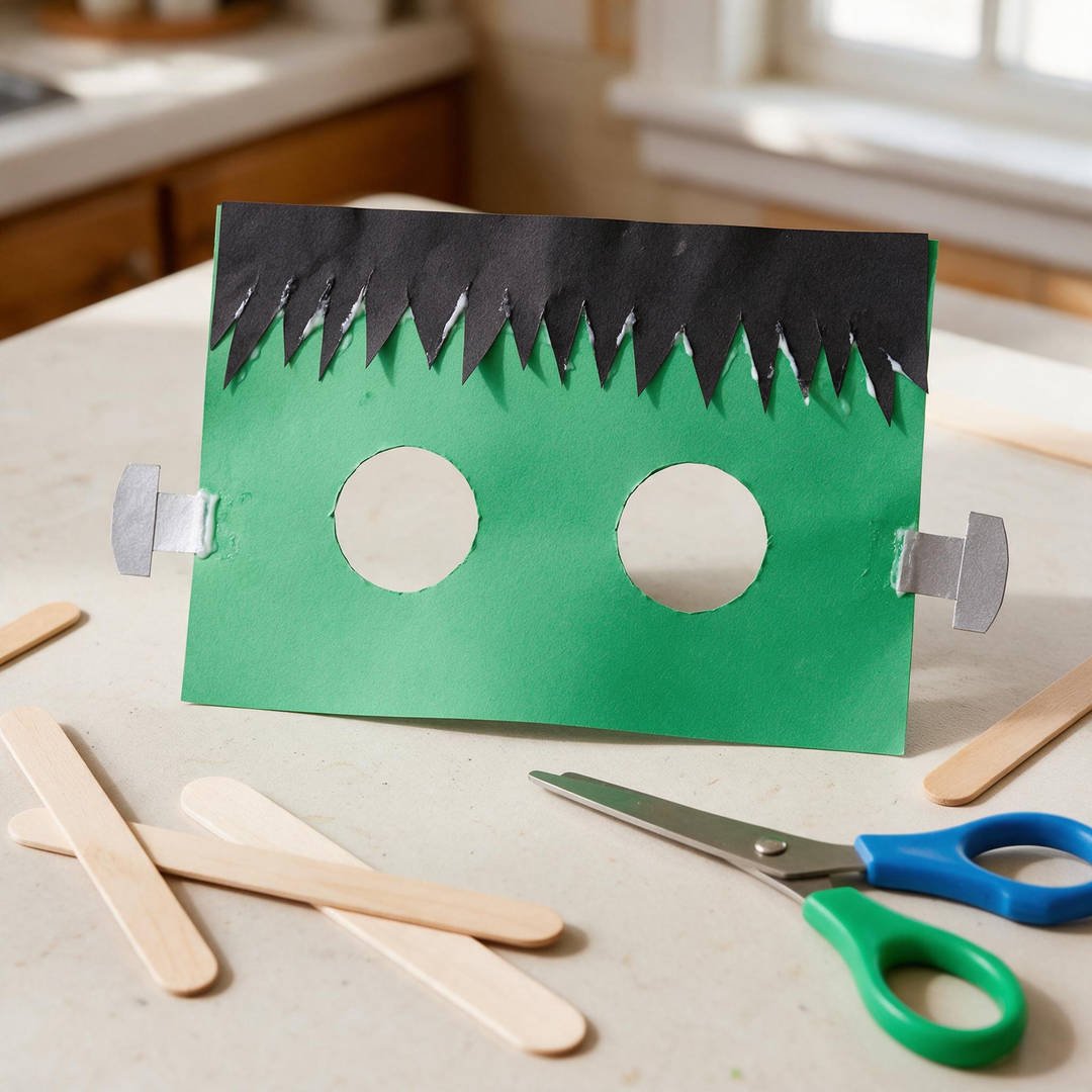 Paper Fringe Frankenstein Face Mask