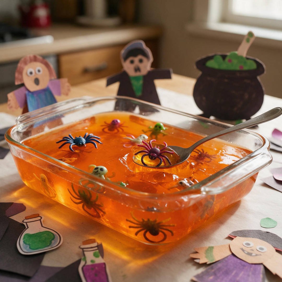 10 Fun Halloween Sensory Activities for Toddlers (Taste-Safe) 9 Spooky Gelatin Jelly Rescue Sensory Dig
