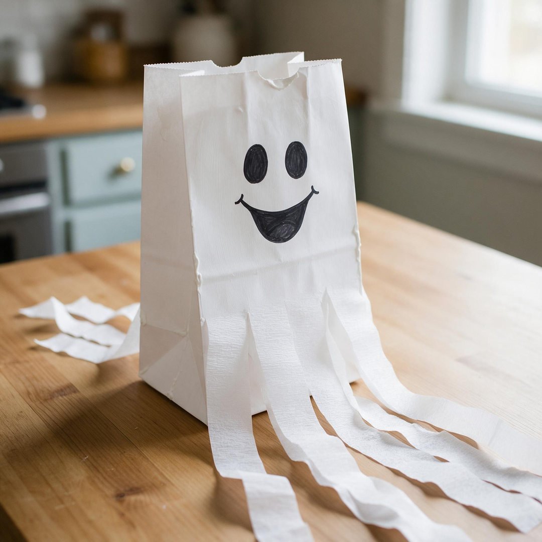 Floating Paper Bag White Ghost Windsock