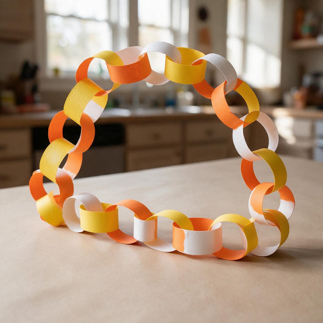 Tri-Color Candy Corn Paper Link Garland