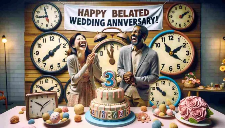 100 Belated Funny Wedding Anniversary Wishes:Spread Laughter 1 Belated Funny Wedding Anniversary Wishes